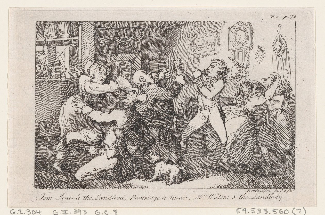 Tom Jones ve Ev Sahibi, Keklik ve Susan, Bayan Waters ve Ev Sahibi, Tarihten ..., 1792. by Thomas Rowlandson