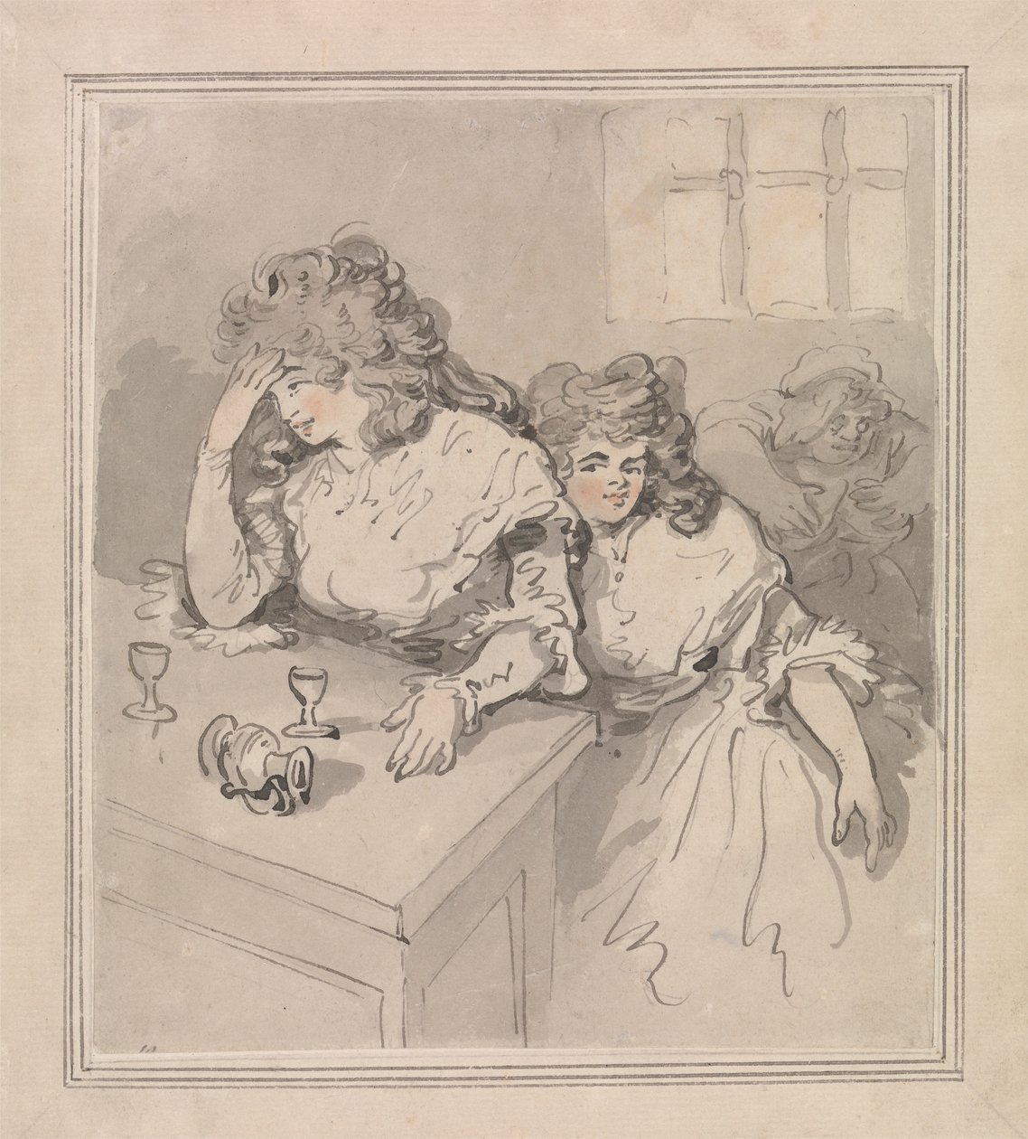 iki kız sarhoş by Thomas Rowlandson