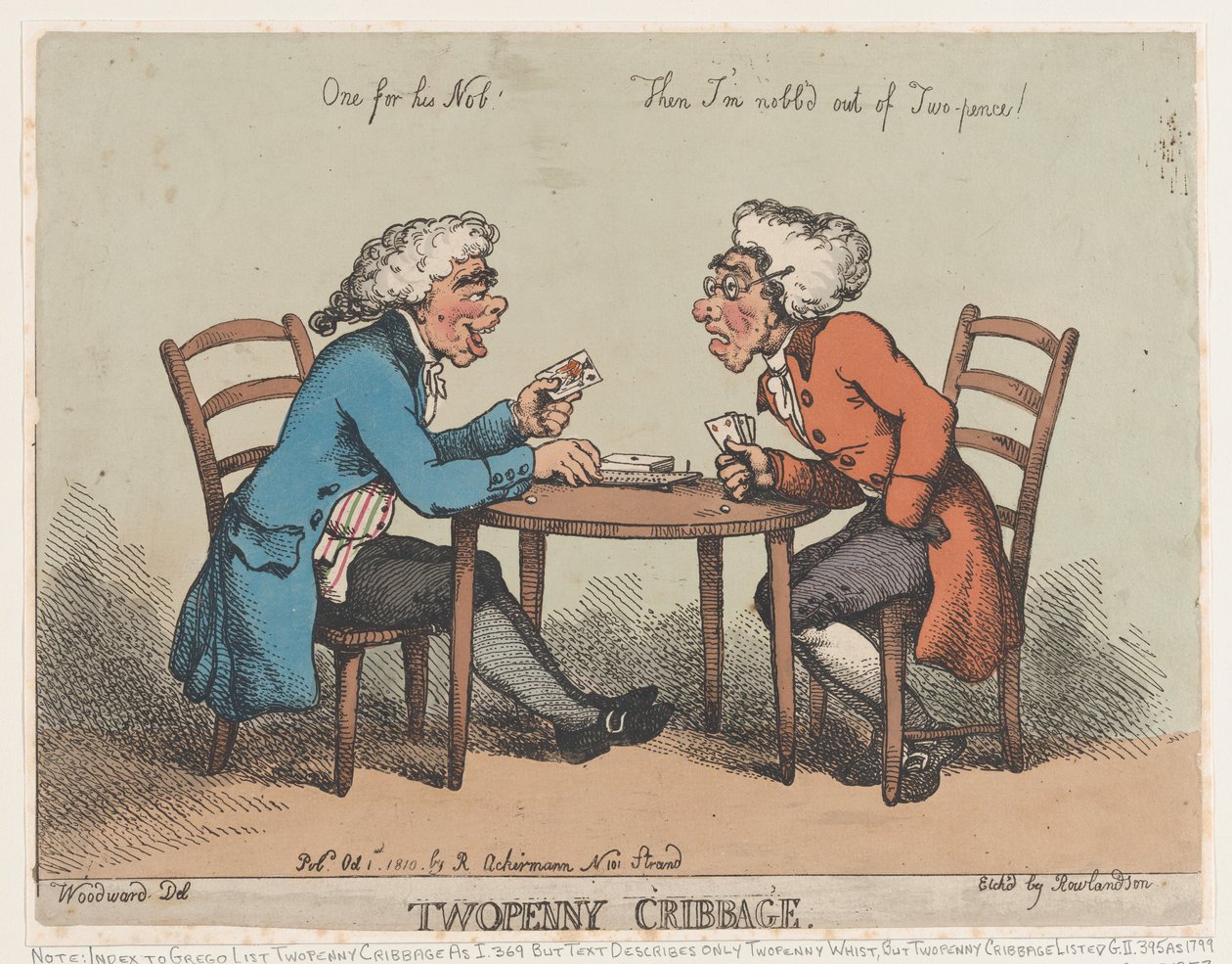 İki Penny Cribbage, 1 Ekim 1810., 1 Ekim 1810. by Thomas Rowlandson