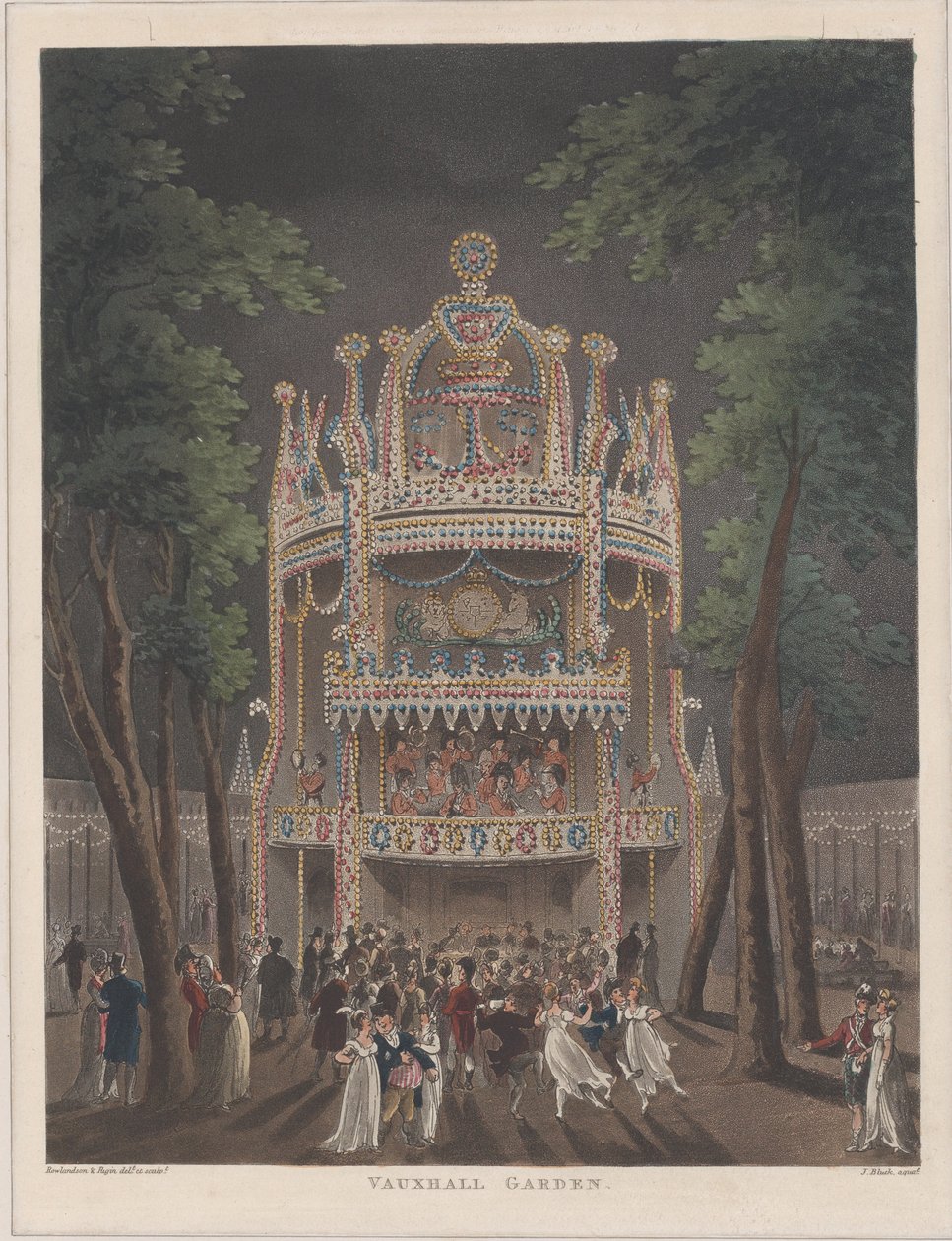 Vauxhall Bahçesi, 1809., 1809 by Thomas Rowlandson