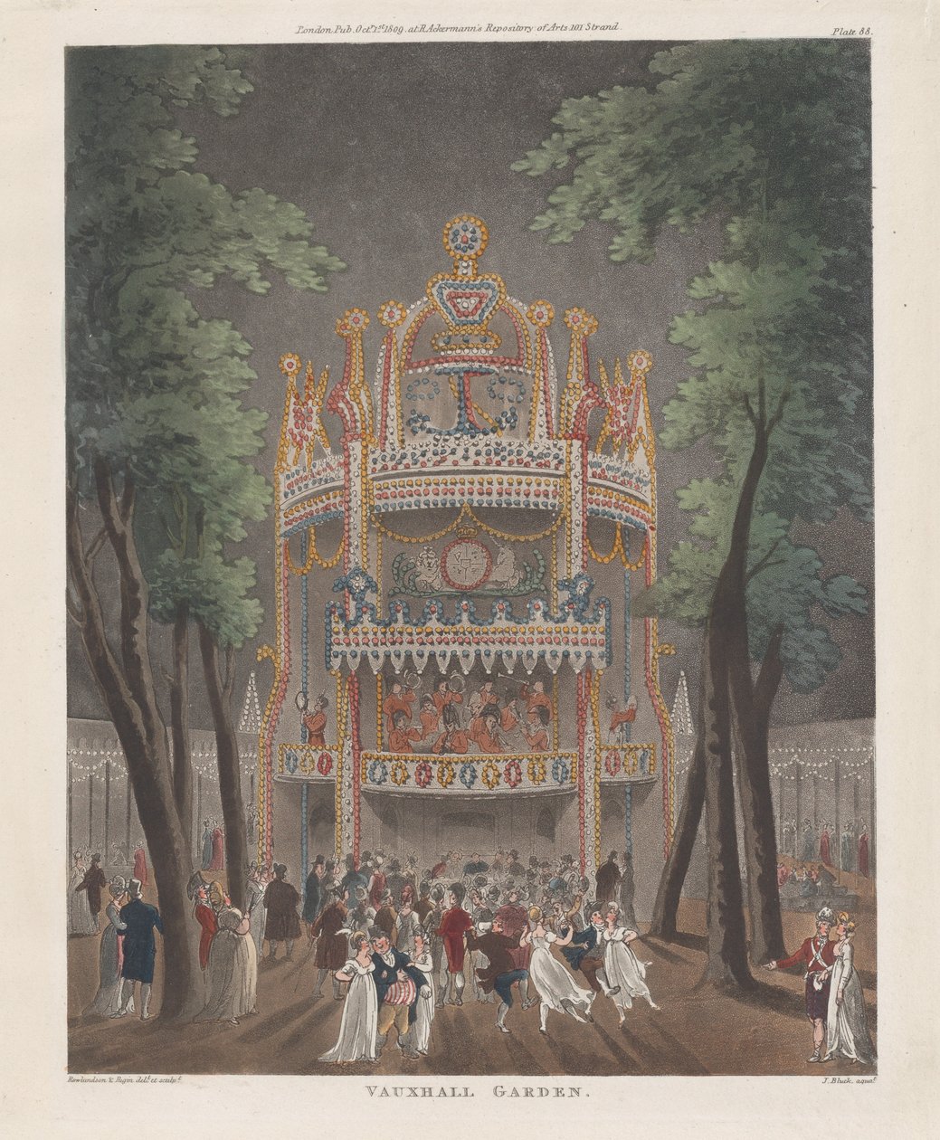 Vauxhall Bahçesi, 2 Ekim 1809., 2 Ekim 1809 by Thomas Rowlandson