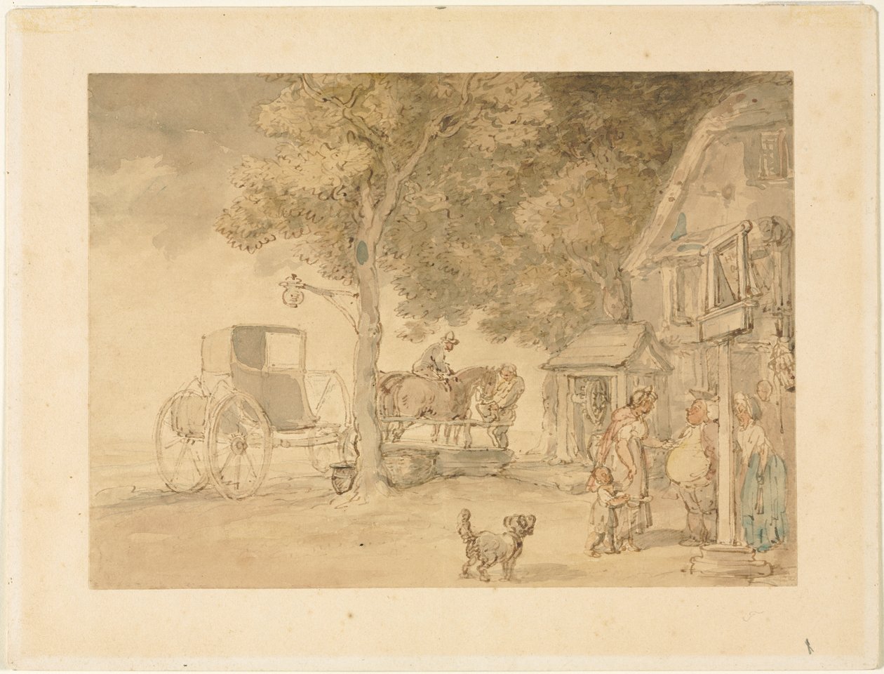 Atları Sulamak. by Thomas Rowlandson