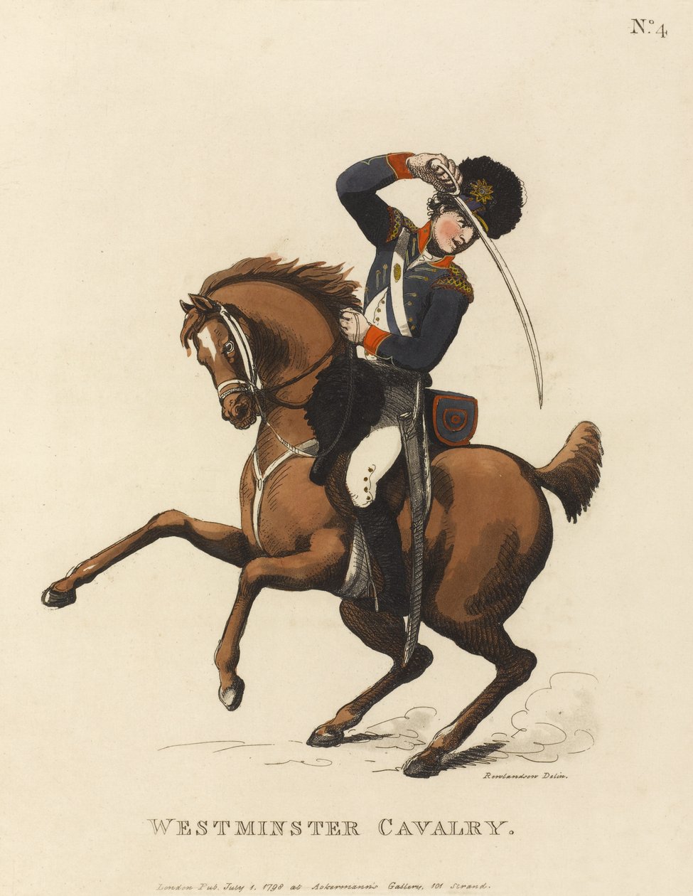 Westminster Süvari, c.1799 (renkli aquatint) by Thomas Rowlandson