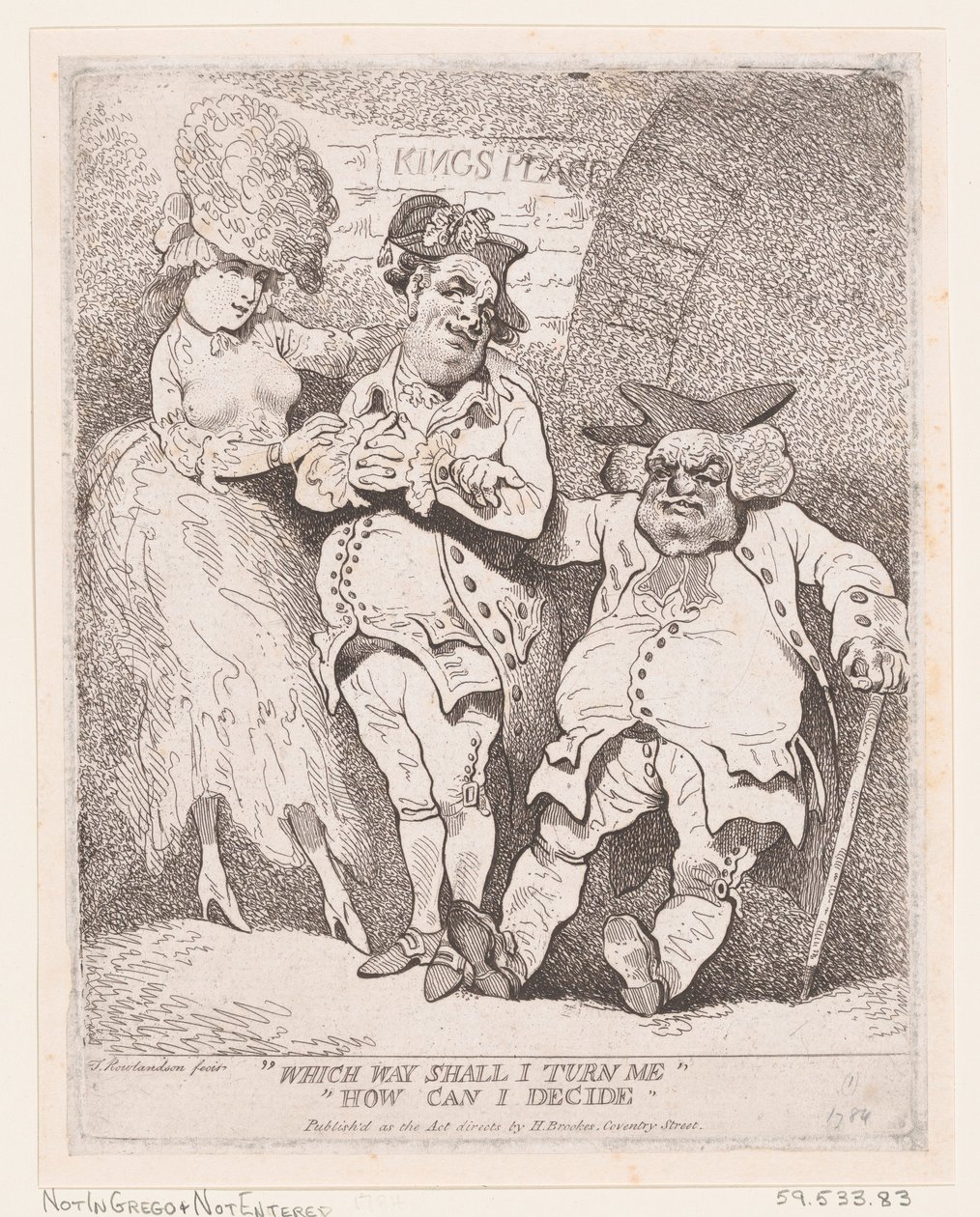 Beni Hangi Yöne Çevireyim Nasıl Karar Verebilirim, ca. 1780., yaklaşık 1780. by Thomas Rowlandson