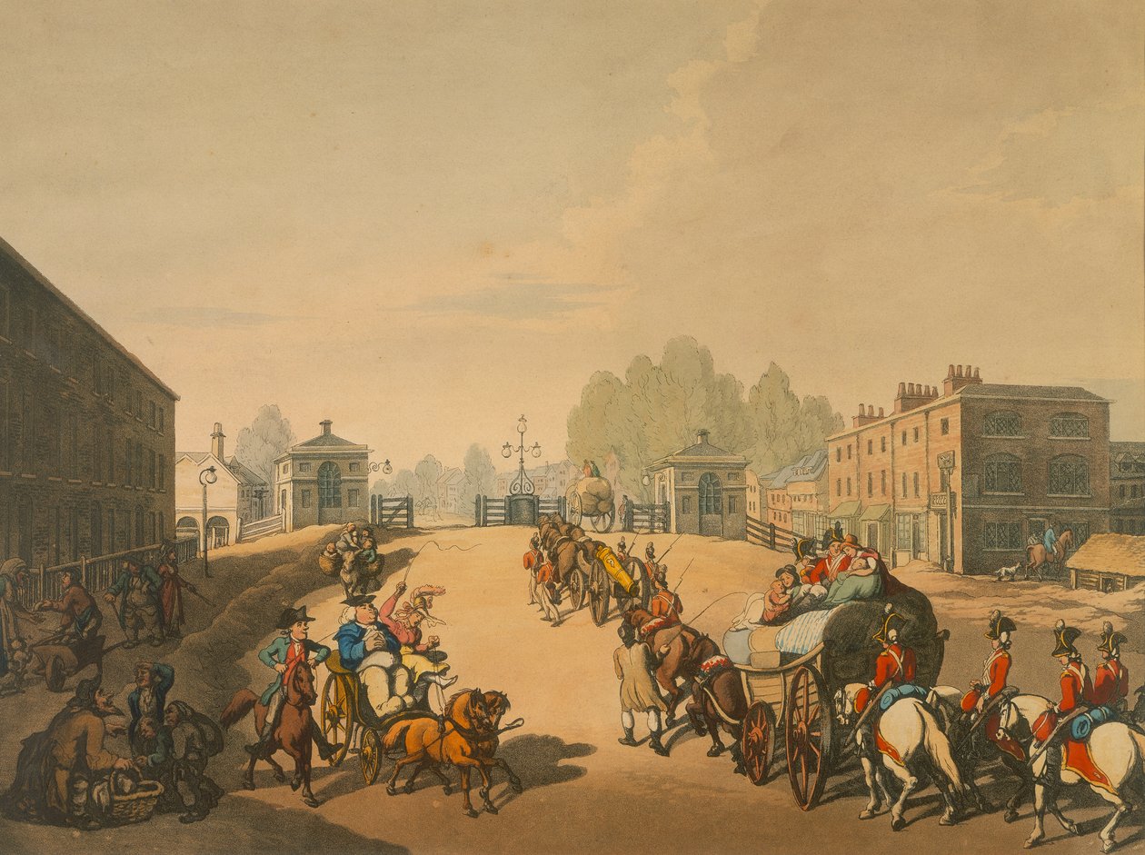 Whitechapel Turnpike, Londra, 1798 by Thomas Rowlandson