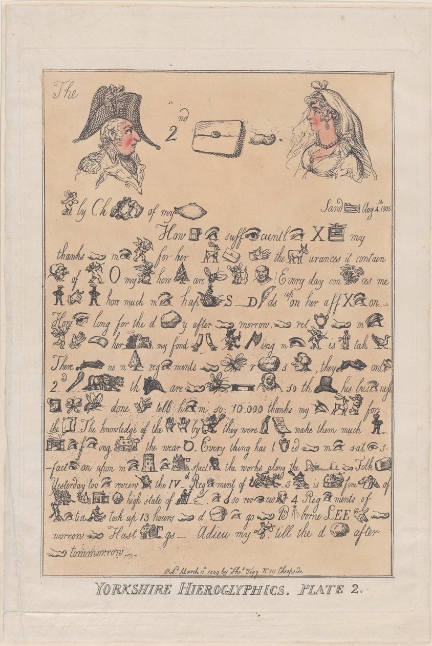 Yorkshire Hiyeroglifleri, Levha 2, 11 Mart 1809., 11 Mart 1809. by Thomas Rowlandson