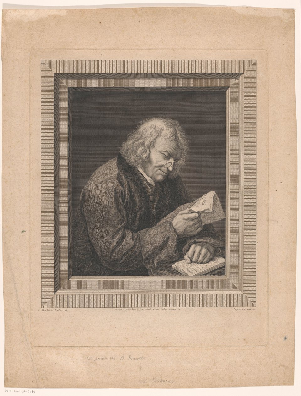 Portret van Benjamin Franklin Politikacı by Thomas Ryder (I)