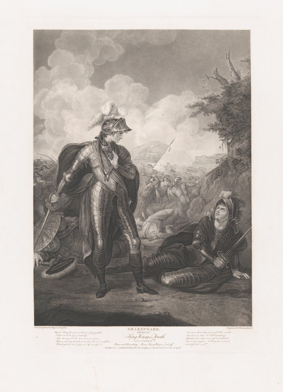 Prens Henry, Hotspur ve Falstaff Shakespeare, Kral Henry..., ilk kez 1796'da yayınlandı, 1852'de yeniden yayınlandı. by Thomas Ryder