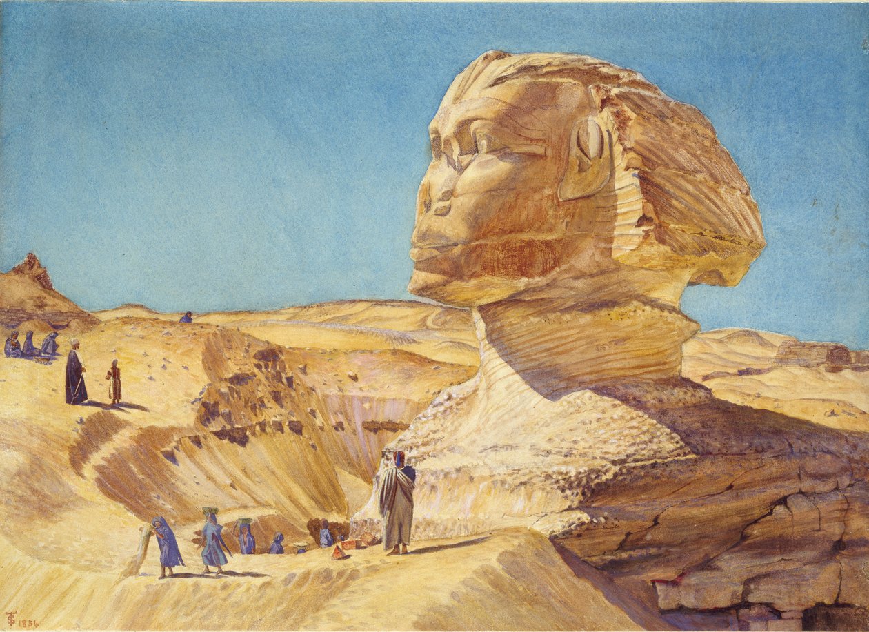 Giza Piramitlerindeki Büyük Sfenks, 1854 by Thomas Seddon