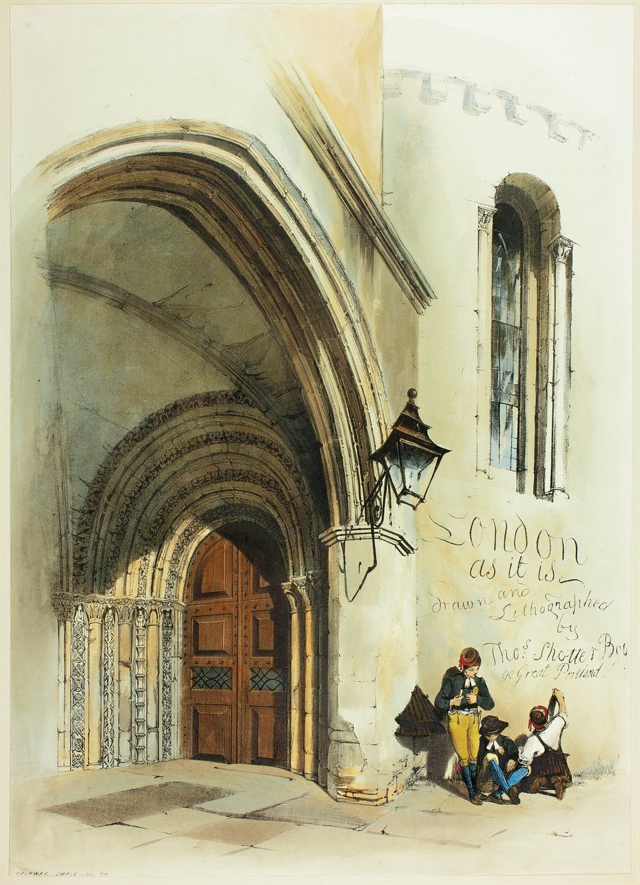 Kapı, Tapınak, Old Views of London'ın ön yüzü by Thomas Shotter Boys