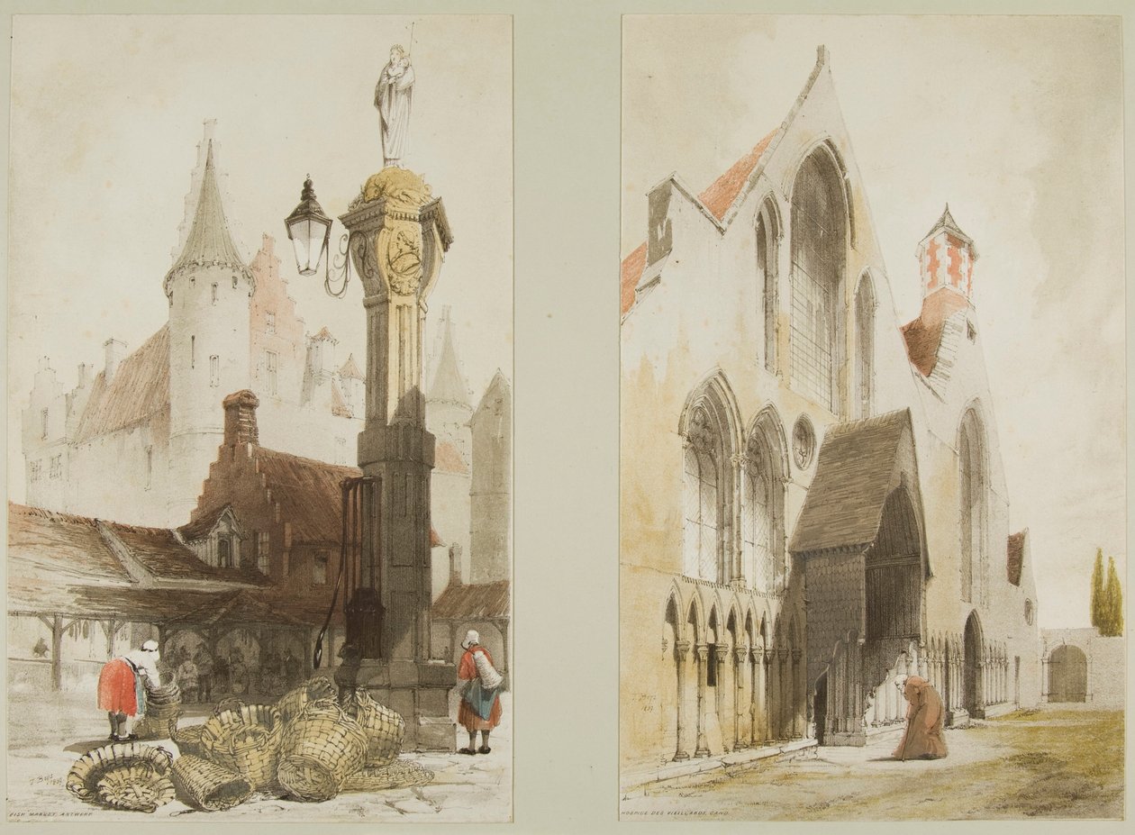 Balık Pazarı, Antwerp ve Hospice des Vieillards, Cand, Paris, Ghent, Antwerp, Touen, vs.
