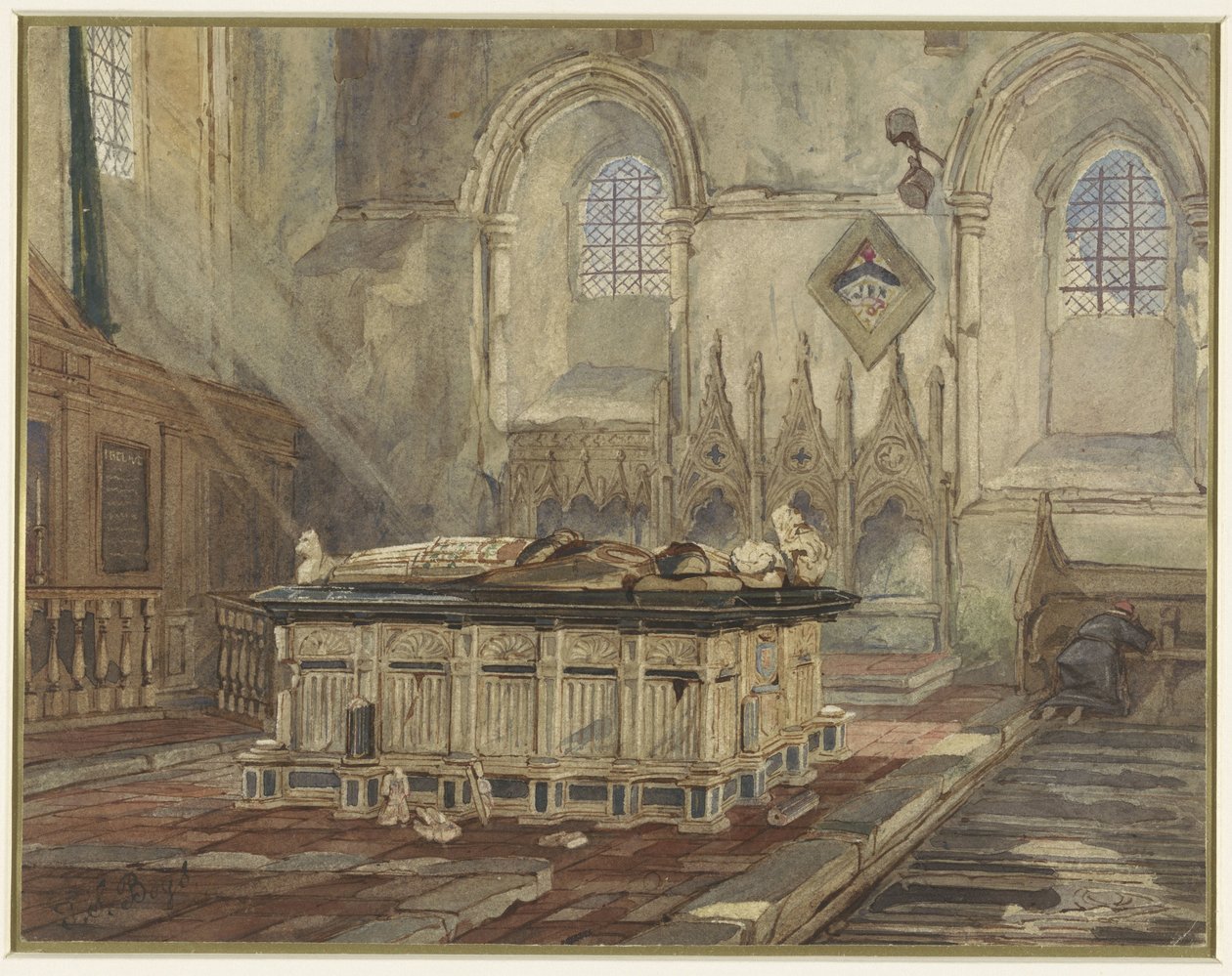 Sir George Broke, Lord Cobham ve eşi Anne'nin mezarı by Thomas Shotter Boys