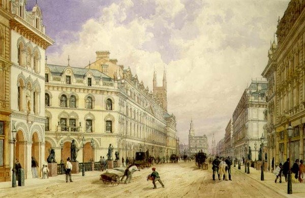 Holborn Viyadüğü Doğu görünümlü, Londra Şehri by Thomas Shotter Boys