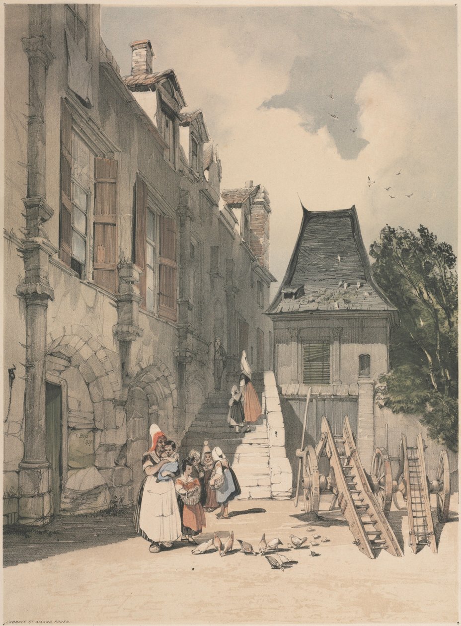 Aziz Amand Manastırı, Rouen, 1839. by Thomas Shotter Boys