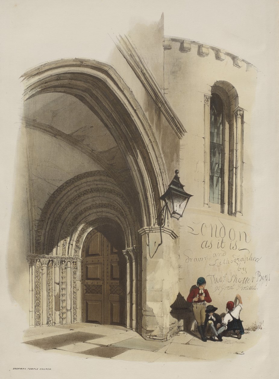Olduğu Gibi Londra: Kapı, Tapınak Kilisesi by Thomas Shotter Boys