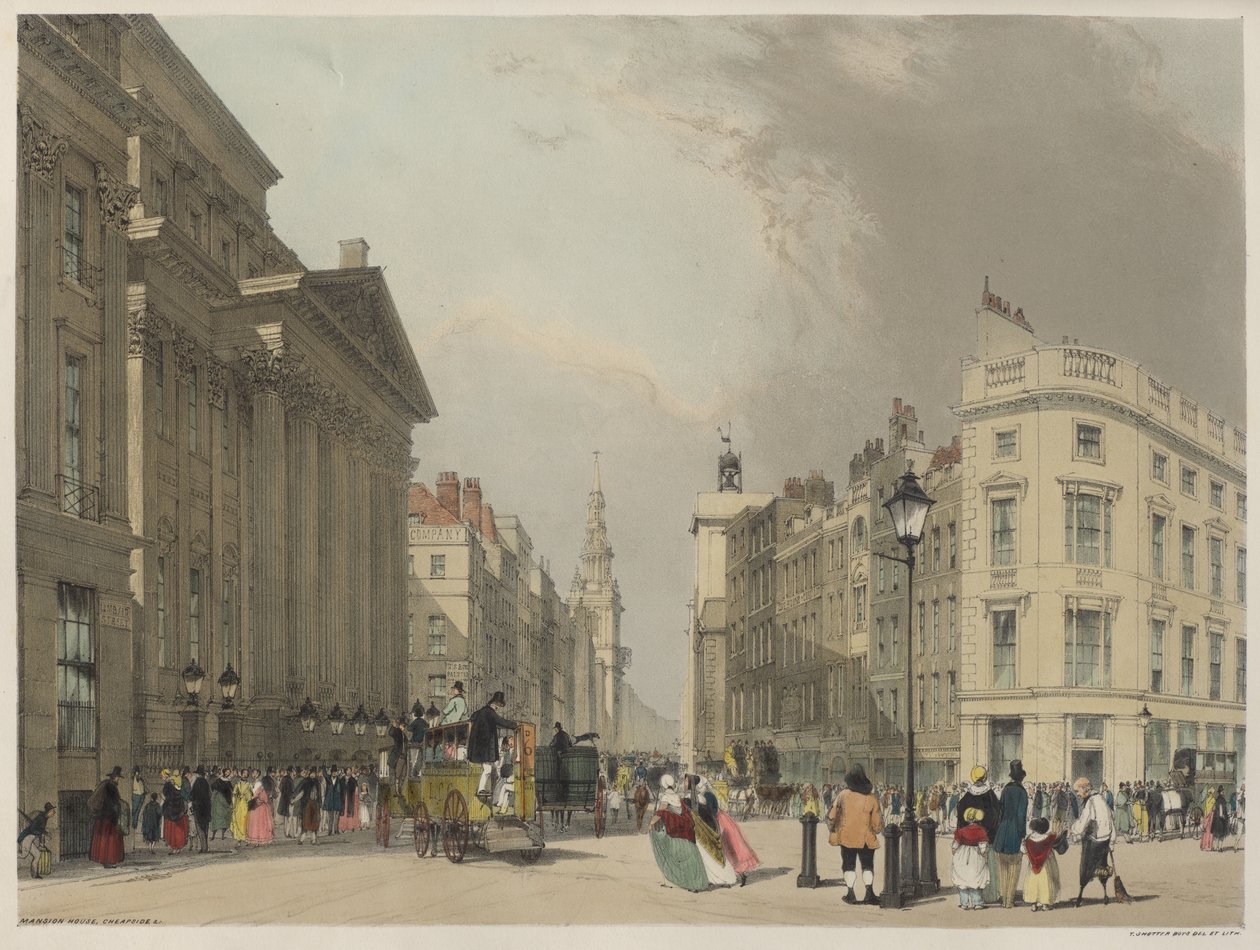 Olduğu Gibi Londra: Mansion House, Cheapside by Thomas Shotter Boys