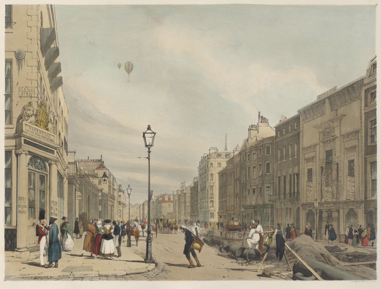 Olduğu Gibi Londra: Piccadilly, Doğuya doğru Şehre bakıyor by Thomas Shotter Boys