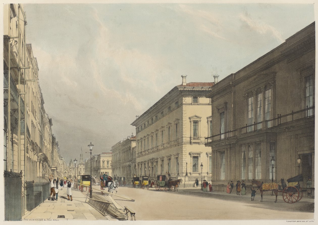 Olduğu Gibi Londra: Kulüp Evleri, Pall Mall by Thomas Shotter Boys