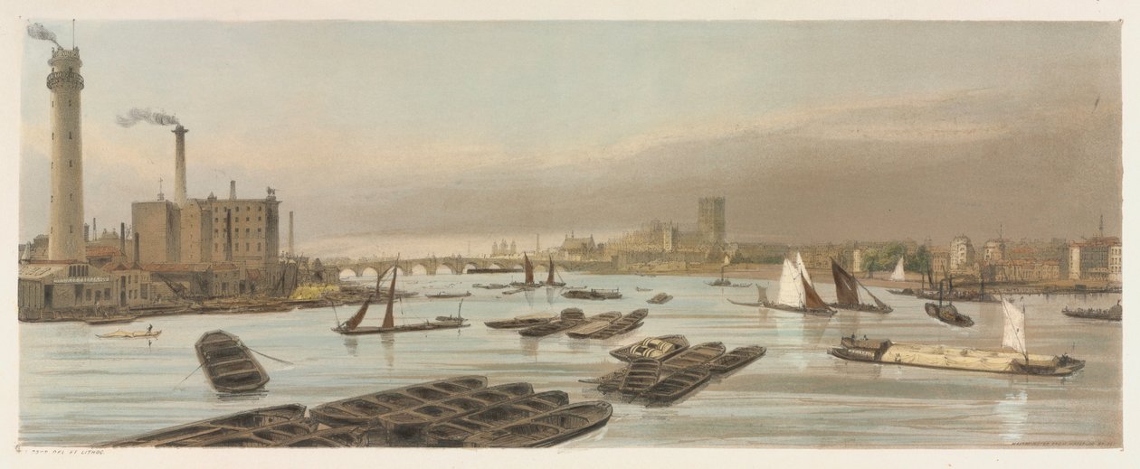 Olduğu Gibi Londra: Westminster, Waterloo Köprüsü, 1842. by Thomas Shotter Boys
