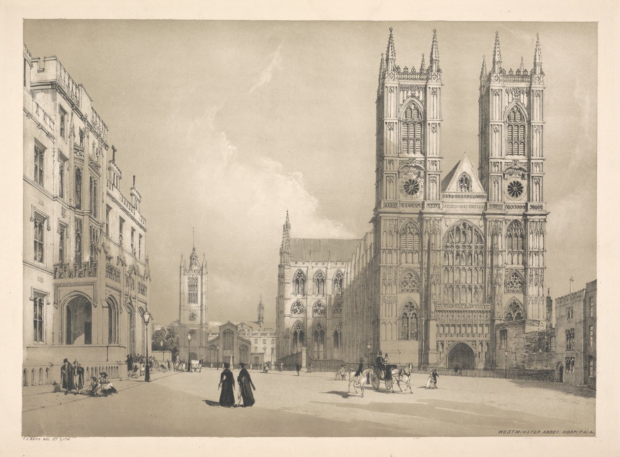 Westminster Abbey, Hastane ve c. by Thomas Shotter Boys