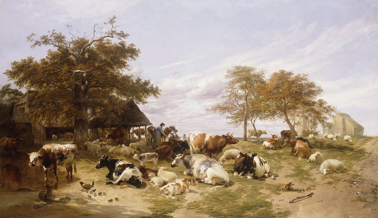 Bataklıklarda Bir Süt Çiftliği, Doğu Kent, 1859 by Thomas Sidney Cooper