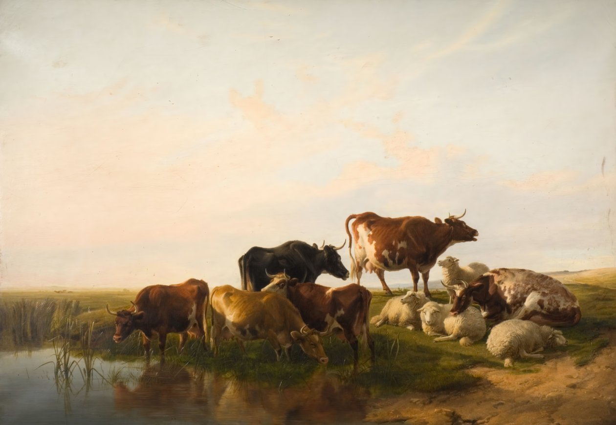 Sığır Ve Koyunlu Manzara, 1872. by Thomas Sidney Cooper