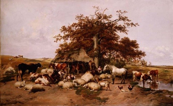 Öğle Dinlenme by Thomas Sidney Cooper