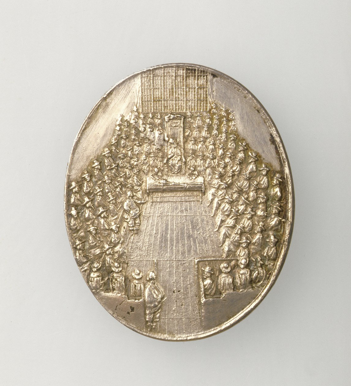 ಹೌಸ್ ಆಫ್ ಪಾರ್ಲಿಮೆಂಟ್ 1650 (ರಿವರ್ಸ್) (ಬೆಳ್ಳಿ) (ಆಬ್ವರ್ಸ್ ನೋಡಿ 168065) ಟರ್ಕ್ ಅನ್ನು ಚಿತ್ರಿಸುವ ಡನ್‌ಬಾರ್ ಪದಕ by Thomas Simon