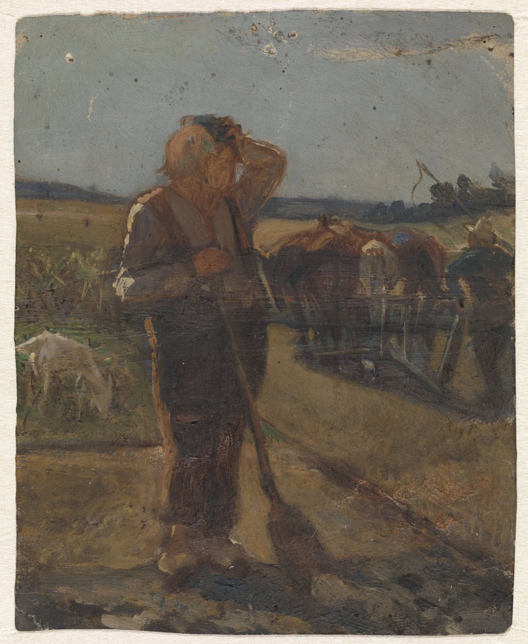 Karada kürekle duran çiftçi by Thomas Simon Cool