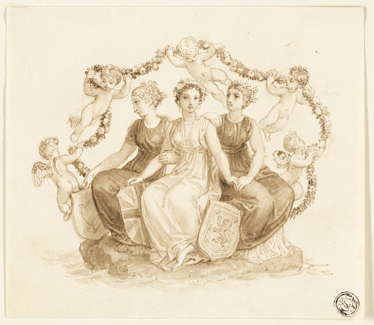 İngiltere, İskoçya ve İrlanda Alegorisi by Thomas Stothard