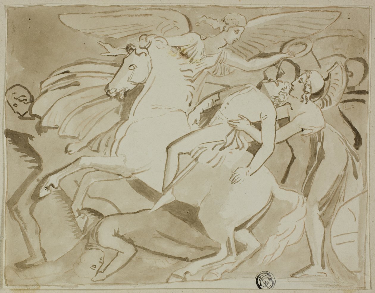 Ölmek Üzere Olan Askerin Başına Çelenk Koyan Melek by Thomas Stothard