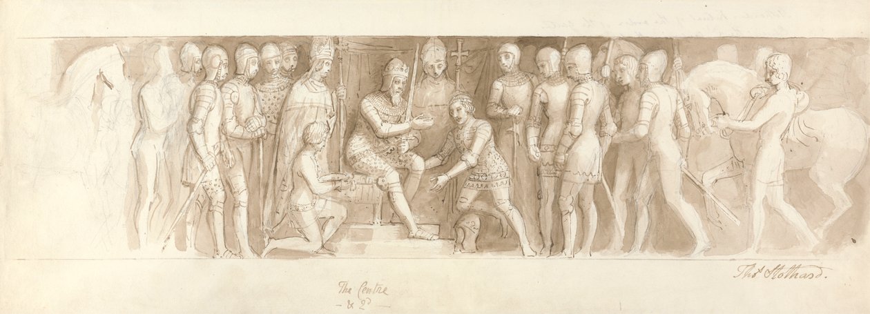 Büyük Merdiven, Buckingham Sarayı, Merkez ve 2d için Tasarım by Thomas Stothard