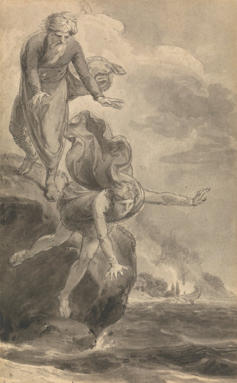 Fenelon'un "Ulysses oğlu Telemachus'un Maceraları" adlı eserinin Altı İllüstrasyonundan biri by Thomas Stothard
