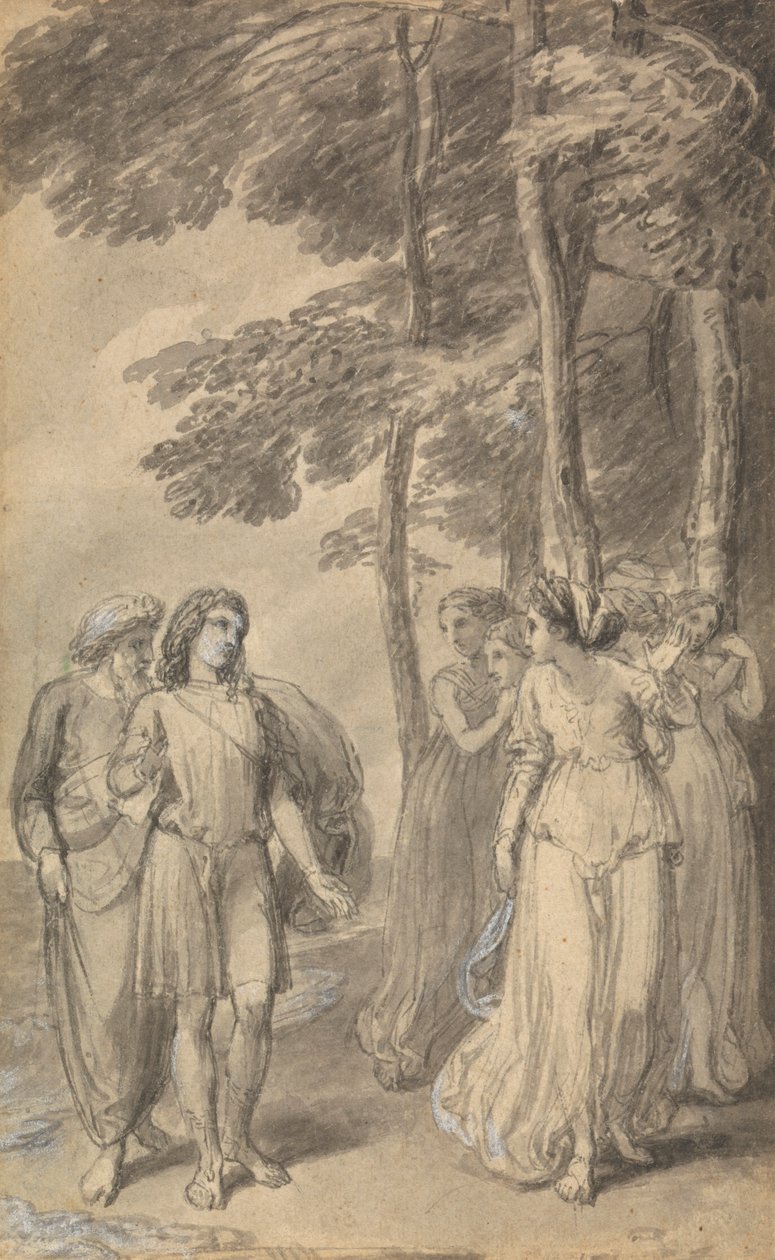 Fenelon'un "Ulysses oğlu Telemachus'un Maceraları" adlı eserinin Altı İllüstrasyonundan biri by Thomas Stothard