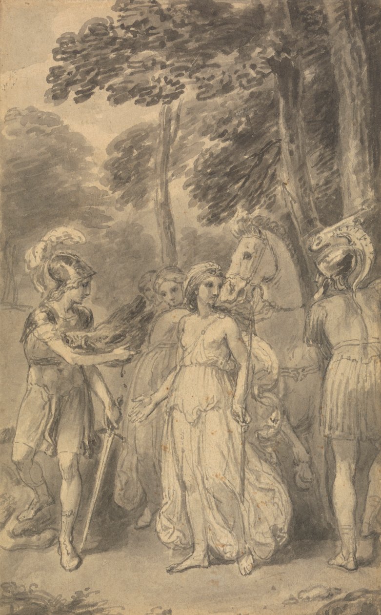 Fenelon'un "Ulysses oğlu Telemachus'un Maceraları" adlı eserinin Altı İllüstrasyonundan biri by Thomas Stothard