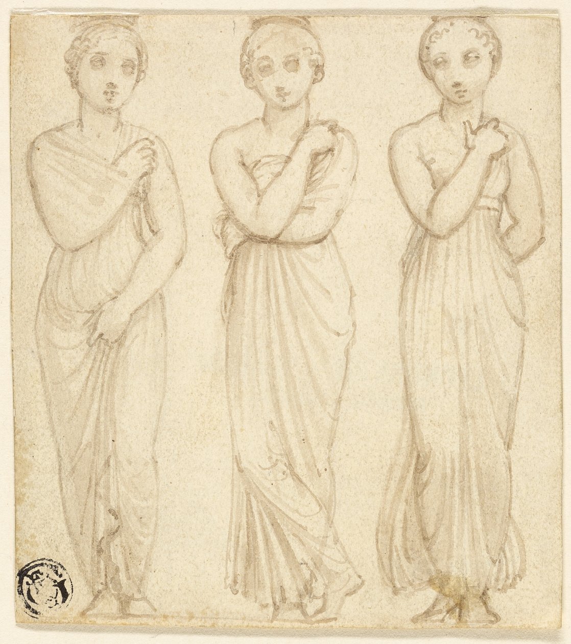 Üç Drapeli Kadın Figürü by Thomas Stothard