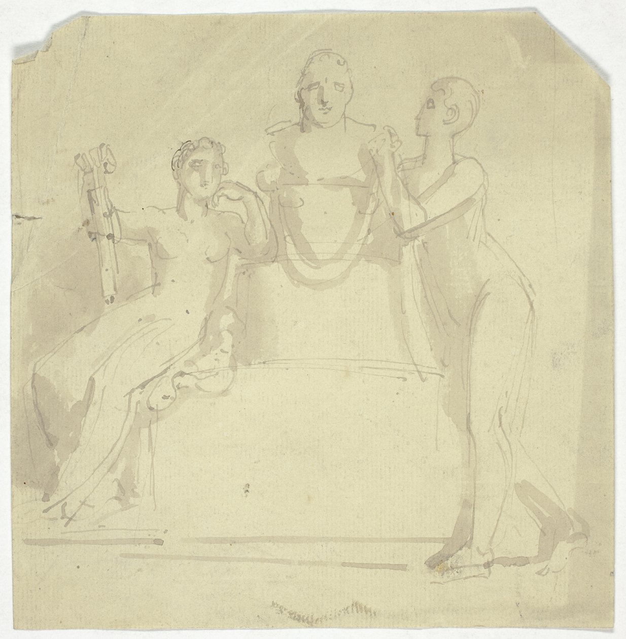 Göğüslü İki Kadın Figürü by Thomas Stothard
