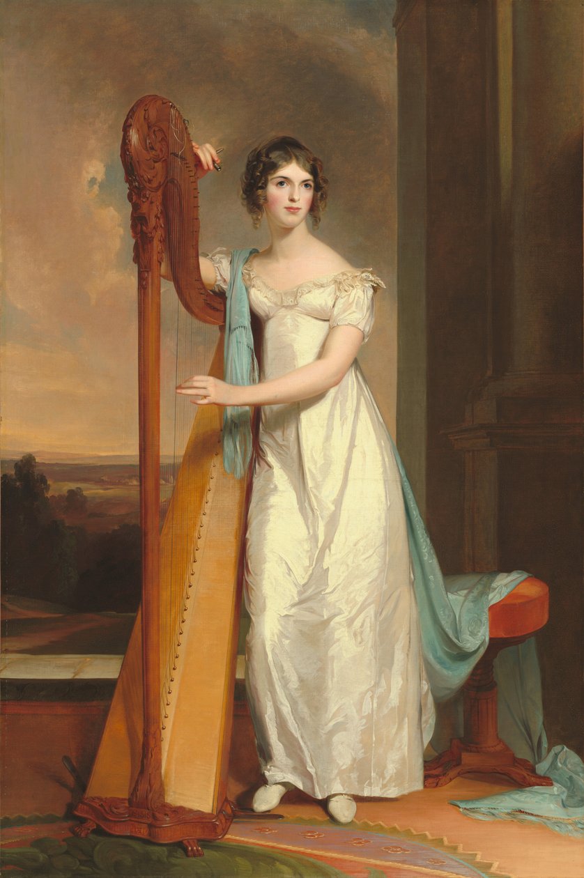 Arplı Kadın: Eliza Ridgely, 1818. by Thomas Sully
