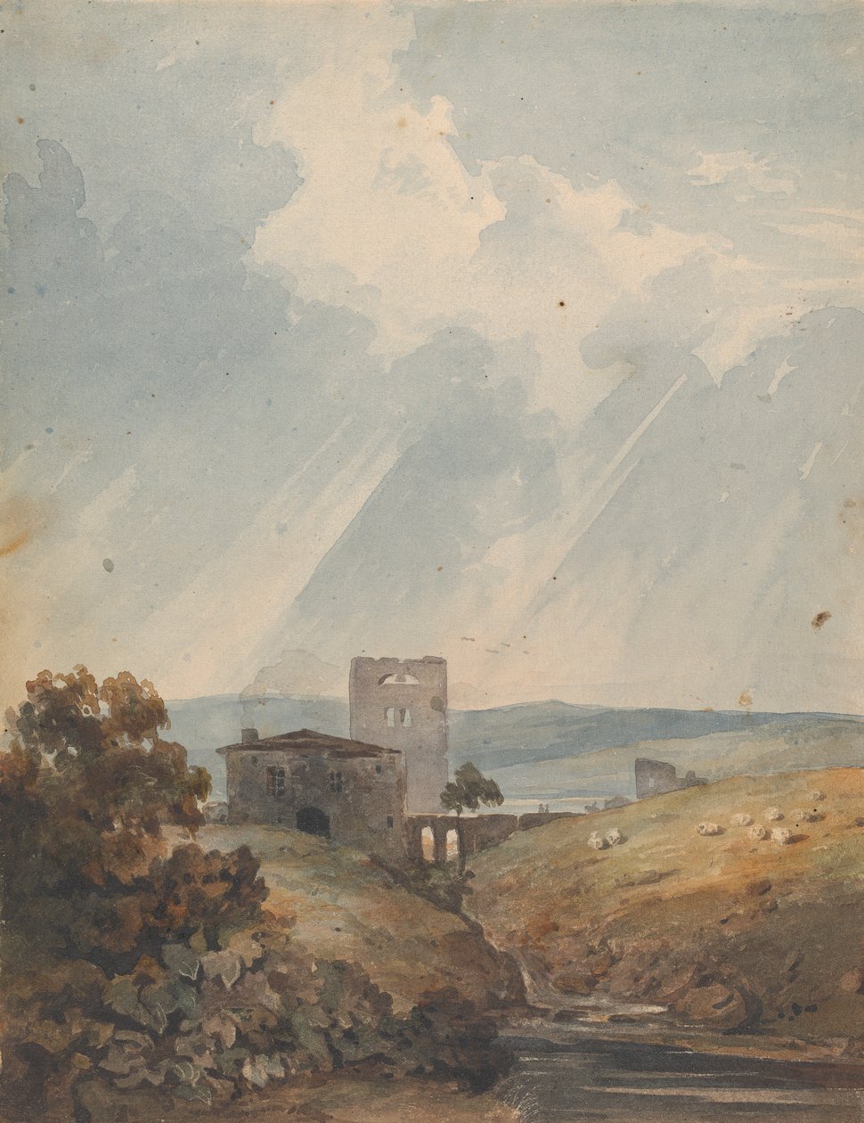 Kale, Tepeler ve Dağlarla Manzara by Thomas Sully