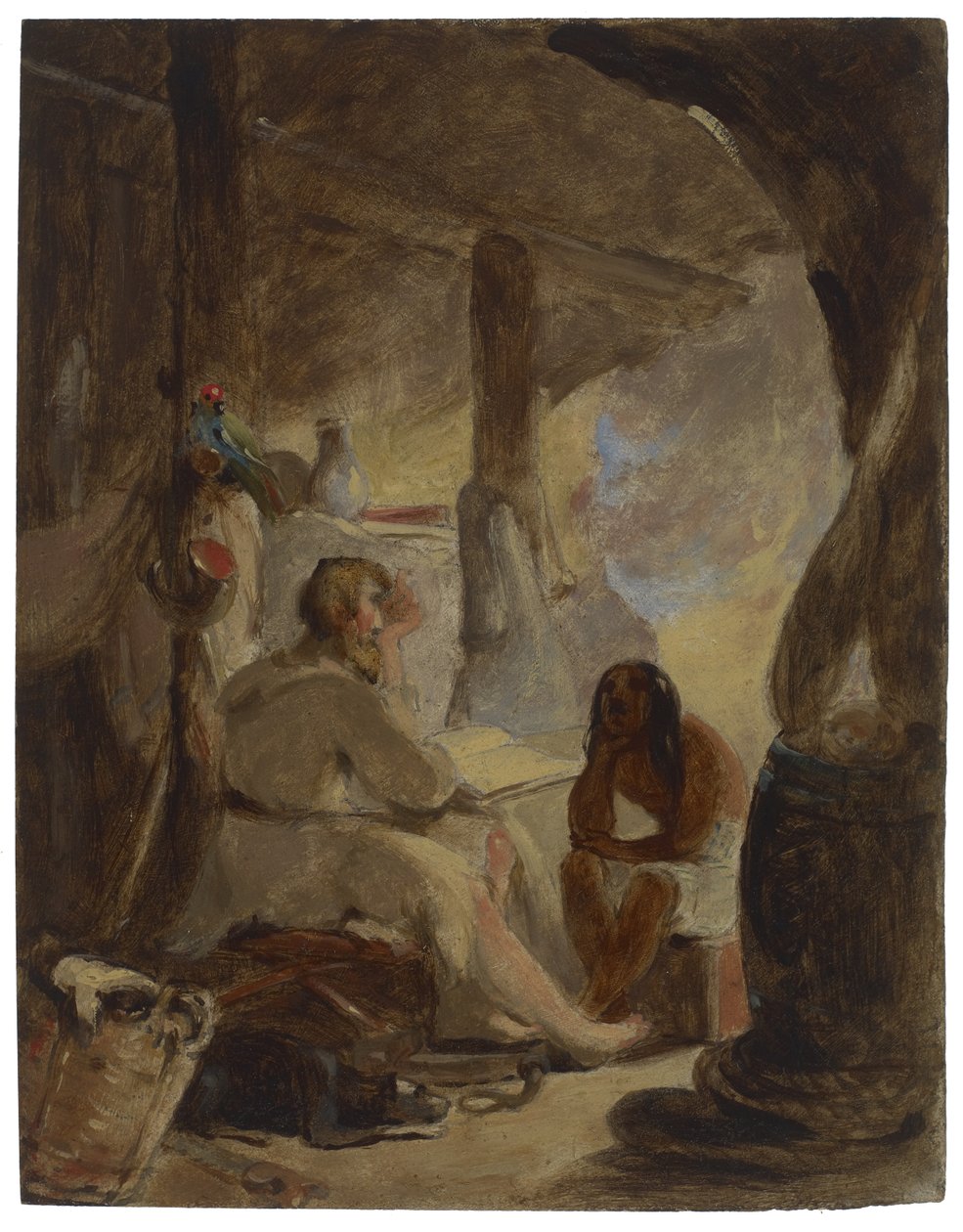 Robinson Crusoe ve Mağarada Cuma, 1856 dolayları by Thomas Sully