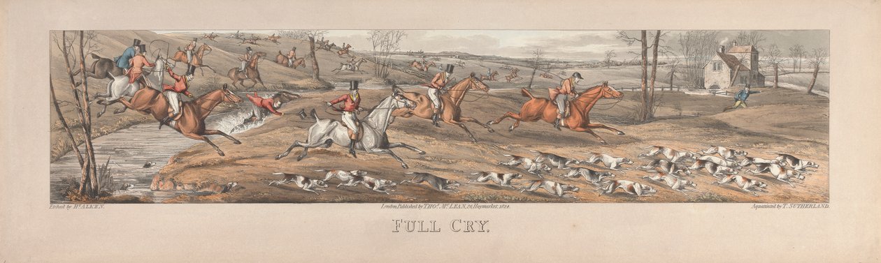 Dörtlü set: Full Cry. Londra, pub. Thos tarafından McLean, 1824 by Thomas Sutherland