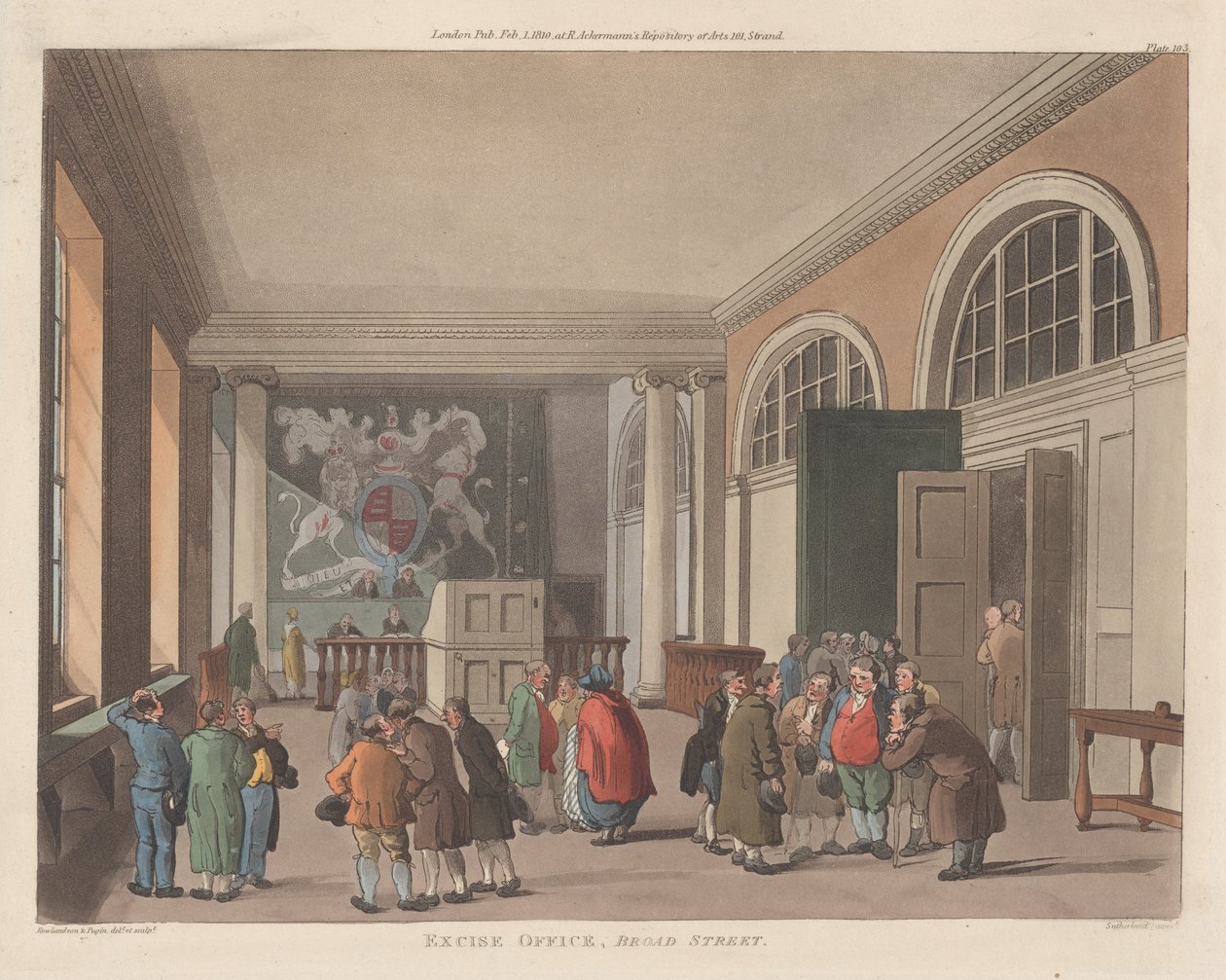 Vergi Dairesi, Broad Street, 1 Şubat 1810., 1 Şubat 1810. by Thomas Sutherland