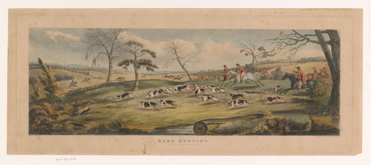 Bir tavşan avlayan beagle sürüsü Tavşan Avı (nesne üzerindeki başlık) by Thomas Sutherland
