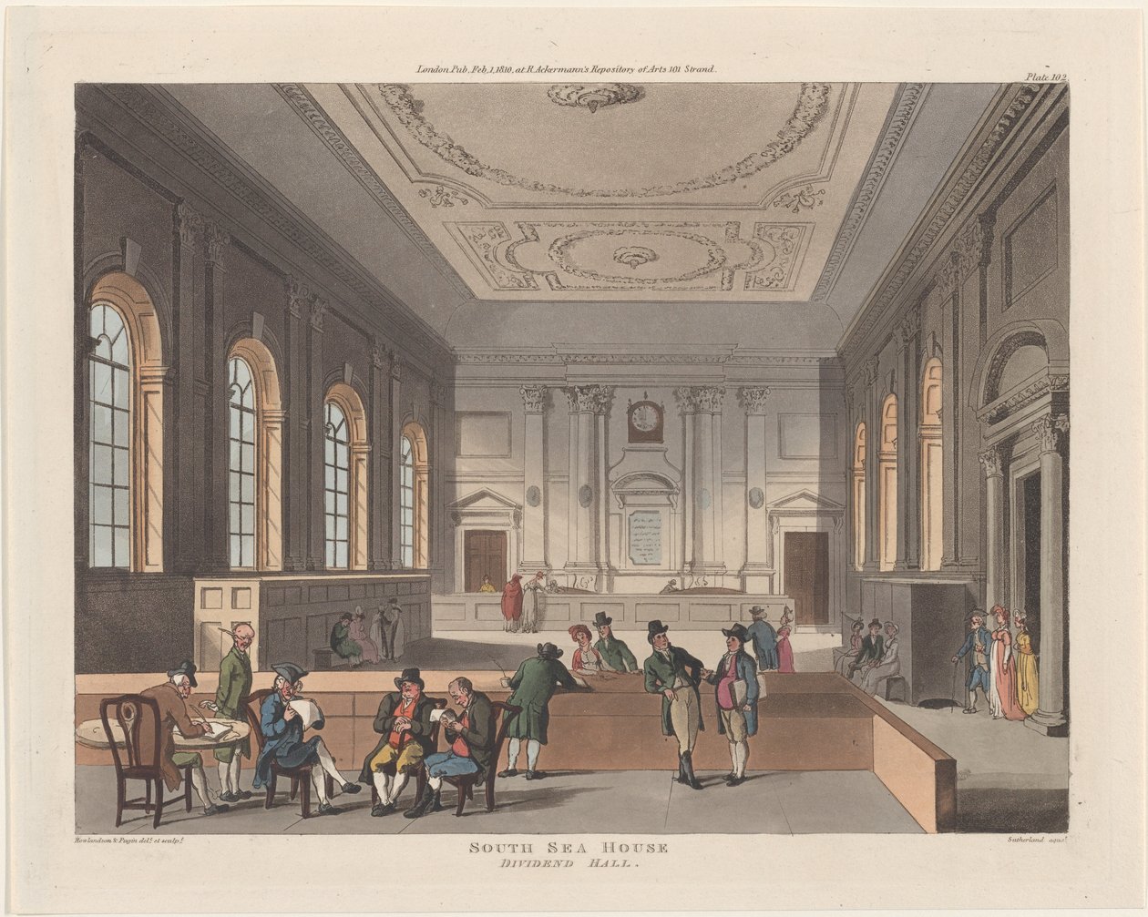 South Sea House, Temettü Salonu, 1 Şubat 1810., 1 Şubat 1810. by Thomas Sutherland