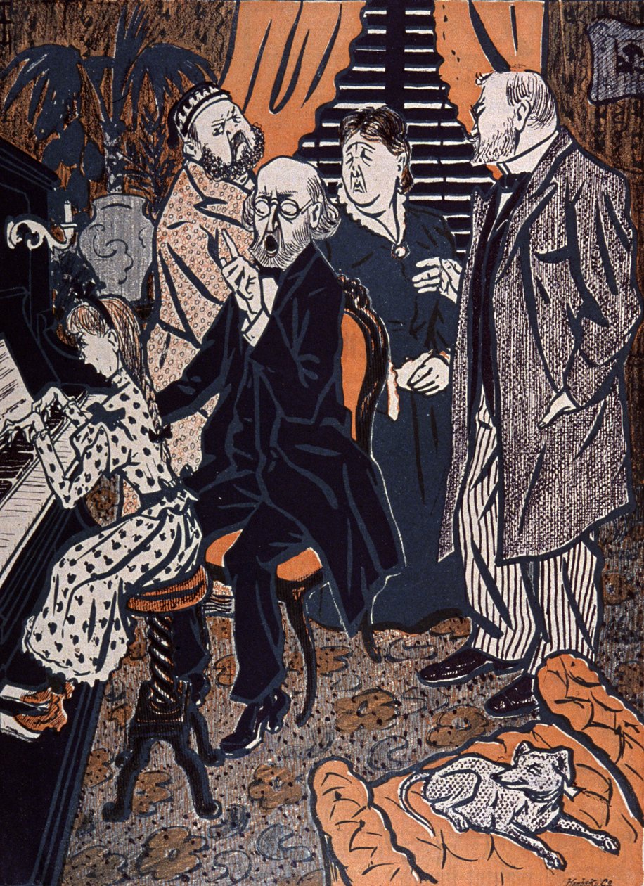 Piyanoda Aile Konseri: Simplicissimus, Almanya by Thomas Theodor Heine