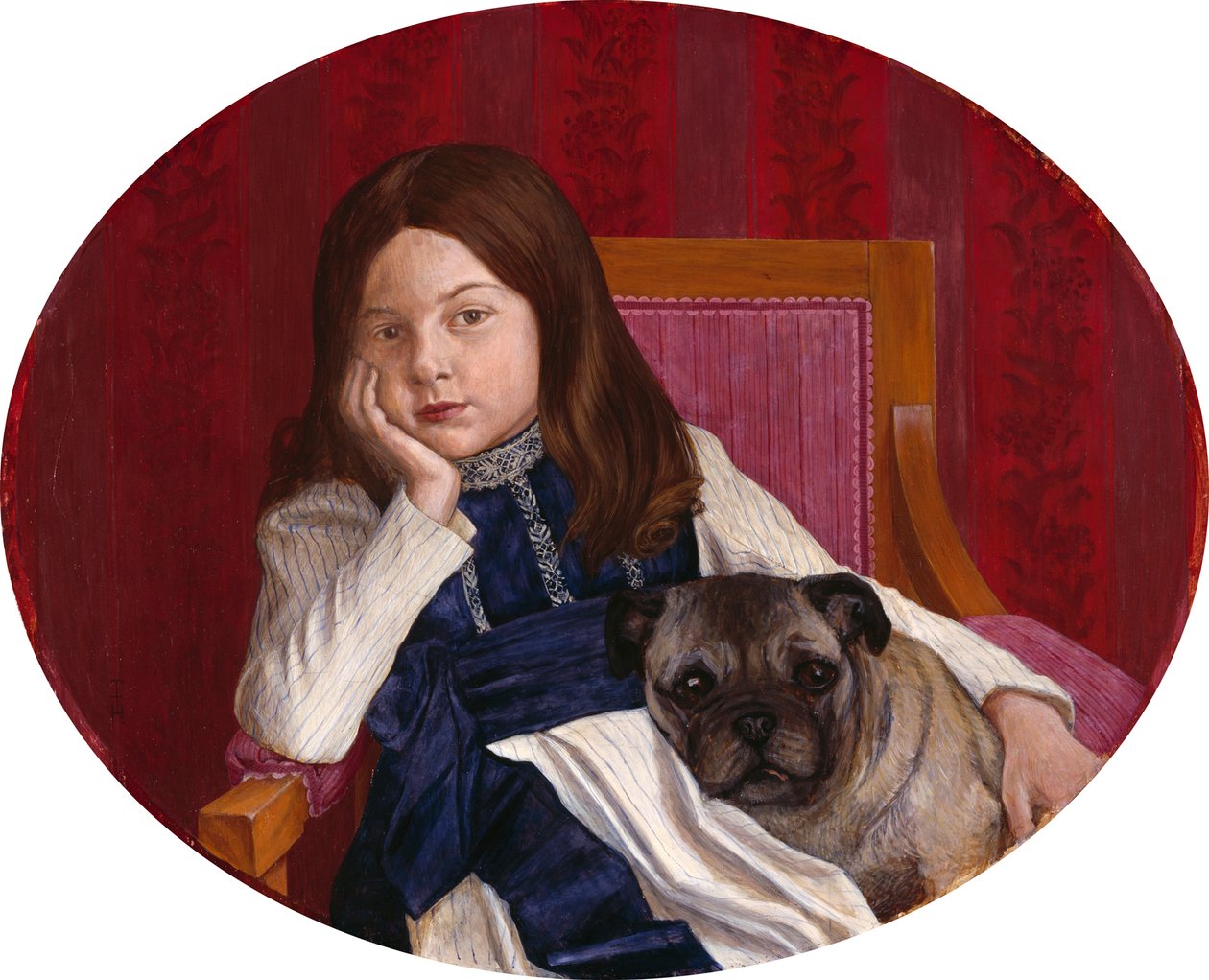 Johanna, sanatçının boksörlü kızı by Thomas Theodor Heine