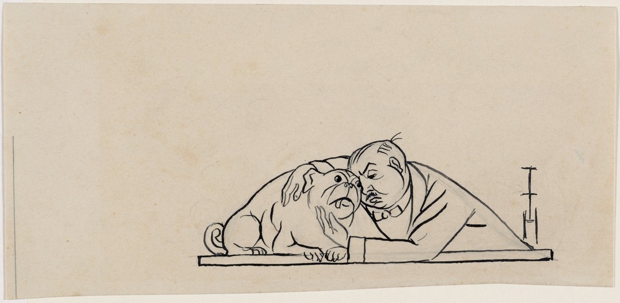 Pug ile Otoportre by Thomas Theodor Heine