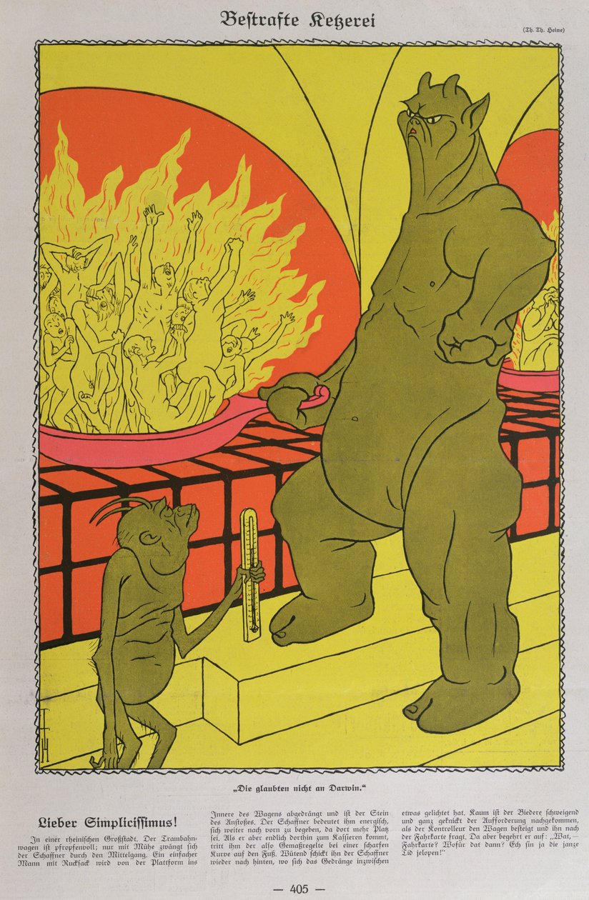 Simplicissimus'tan Kâfirleri Yakan Şeytan by Thomas Theodor Heine