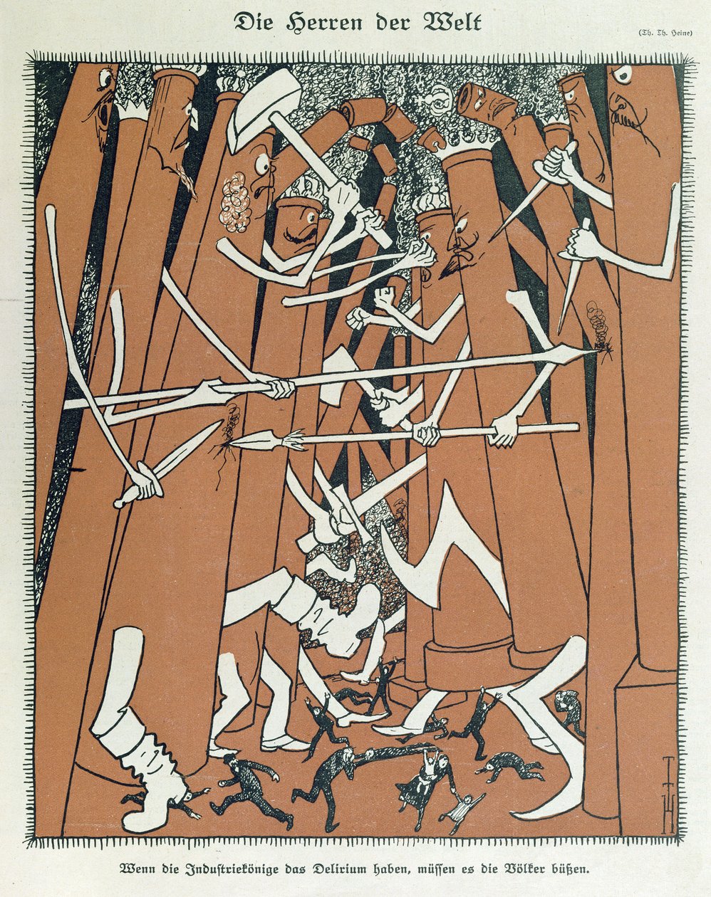 'Dünyanın Efendileri', 'Simplicissimus' dergisinin kapağı by Thomas Theodor Heine