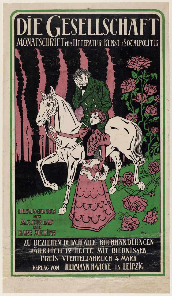 Die Gesellschaft dergisinin reklam afişi by Thomas Theodor Heine